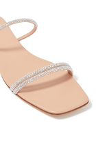 Cannes Double Strap Leather Slides